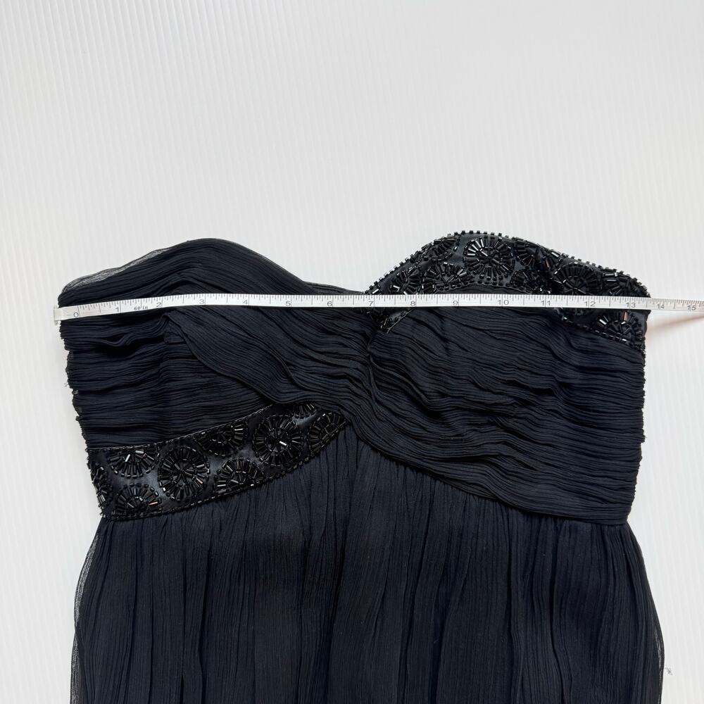 Maggy London Black Silk Strapless Beaded Dress Women’s 2 Evening Occasion Event - Picture 11 of 16